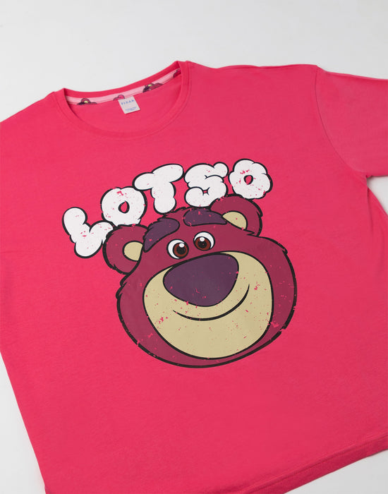 Disney Lotso Womens Pink Short Sleeve Long Leg Pyjama Set