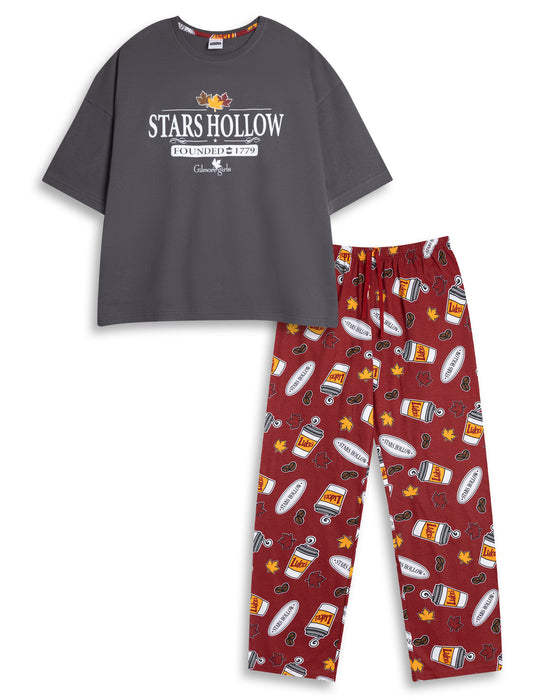 Gilmore Girls Stars Hollow Womens Multicoloured Short Sleeve Long Leg Pyjama Set