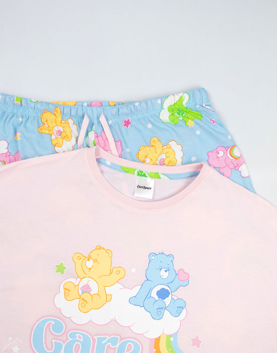 Care Bears Character Womens Pink Short Sleeve Long Leg Pyjama Set