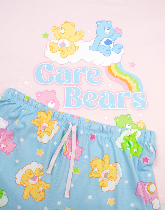 Care Bears Character Womens Pink Short Sleeve Long Leg Pyjama Set