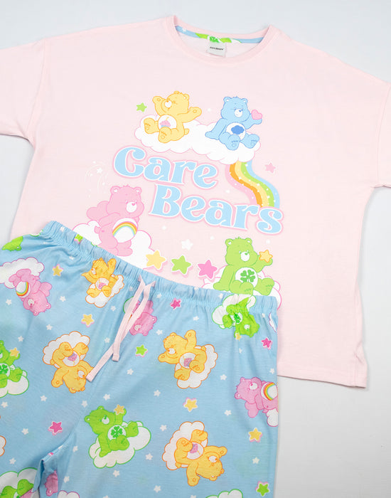 Care Bears Character Womens Pink Short Sleeve Long Leg Pyjama Set