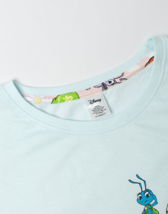 Disney Bugs Life Womens Blue Short Sleeve Long Leg Pyjama Set