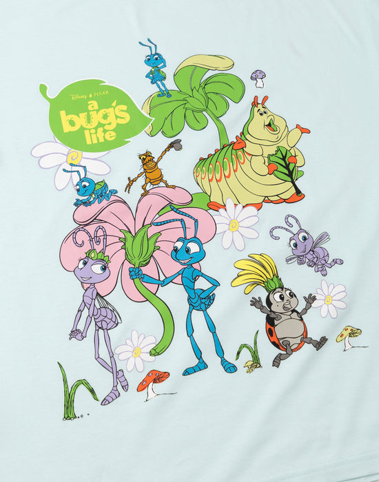 Disney Bugs Life Womens Blue Short Sleeve Long Leg Pyjama Set