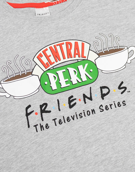 Friends Logo Womens Grey Short Sleeve Long Leg Pyjama Set