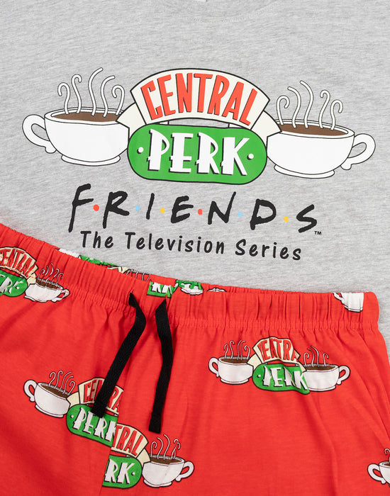 Friends Logo Womens Grey Short Sleeve Long Leg Pyjama Set
