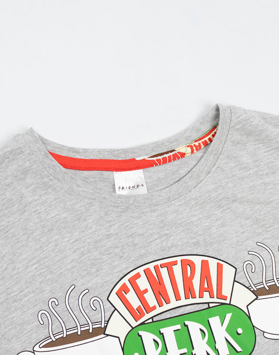 Friends Logo Womens Grey Short Sleeve Long Leg Pyjama Set