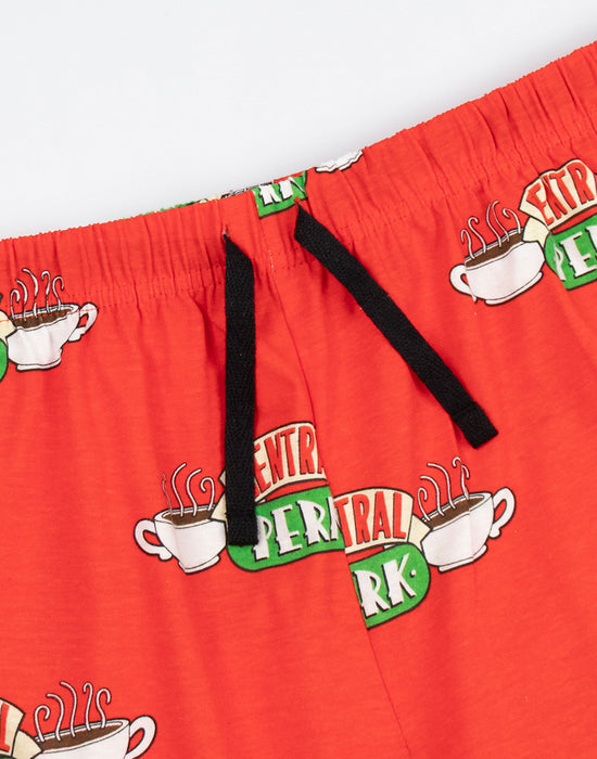 Friends Logo Womens Grey Short Sleeve Long Leg Pyjama Set