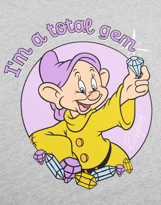 Disney Snow White Womens Grey Short Sleeve Long Leg Pyjama Set