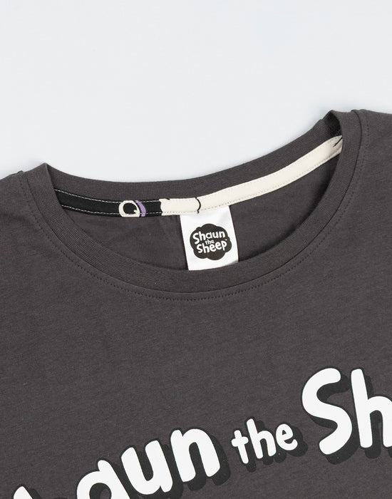 Shaun The Sheep Character Womens Grey Short Sleeve Long Leg Pyjama Set
