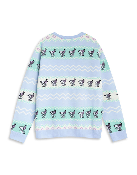Peanuts Snoopy Womens Blue Christmas Jumper