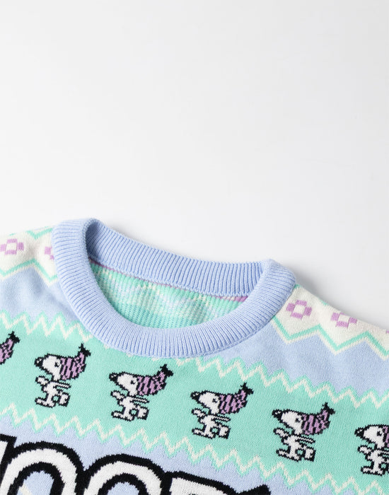 Peanuts Snoopy Womens Blue Christmas Jumper