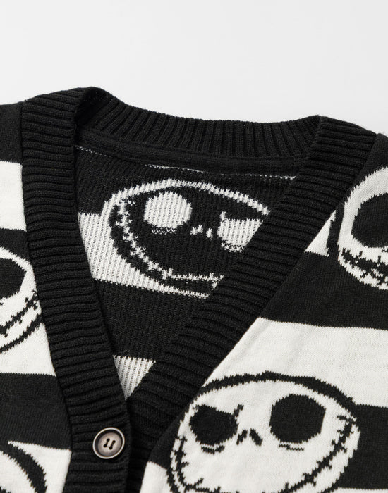 The Nightmare Before Christmas Jack Skellington Womens Black Cardigan
