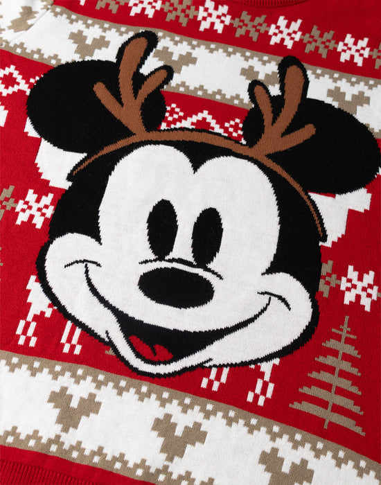 Disney Mickey Mouse Womens Red Christmas Jumper — Vanilla Underground