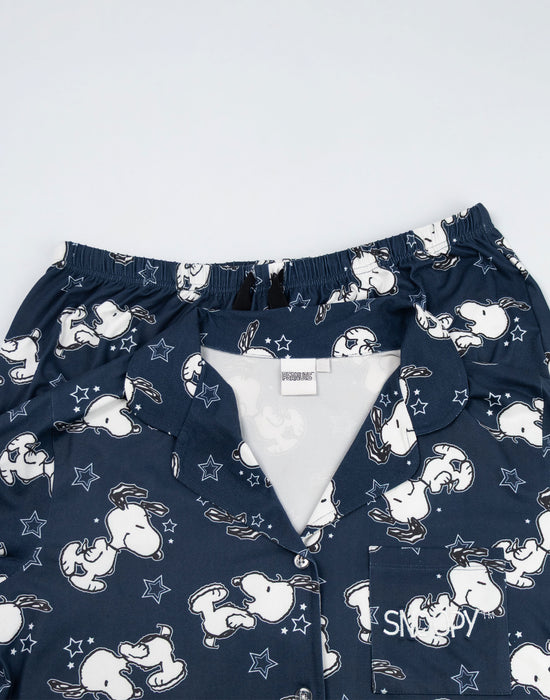 Peanuts Snoopy Womens Navy Long Sleeve Long Leg Pyjama Set