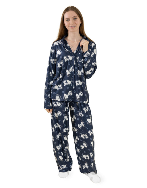 Peanuts Snoopy Womens Navy Long Sleeve Long Leg Pyjama Set