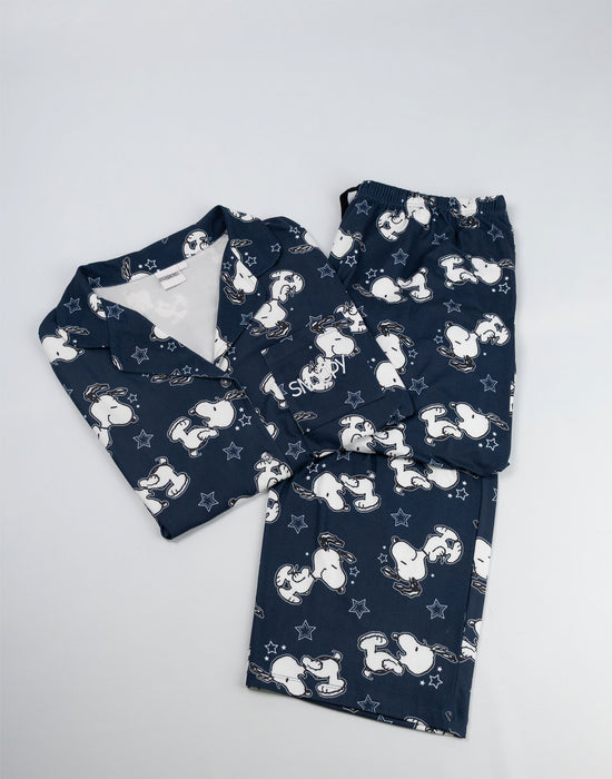 Peanuts Snoopy Womens Navy Long Sleeve Long Leg Pyjama Set