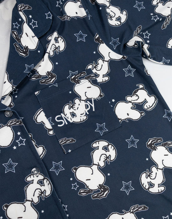Peanuts Snoopy Womens Navy Long Sleeve Long Leg Pyjama Set