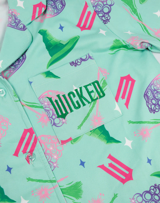 Wicked Character Womens Green Long Sleeve Long Leg Pyjama Set