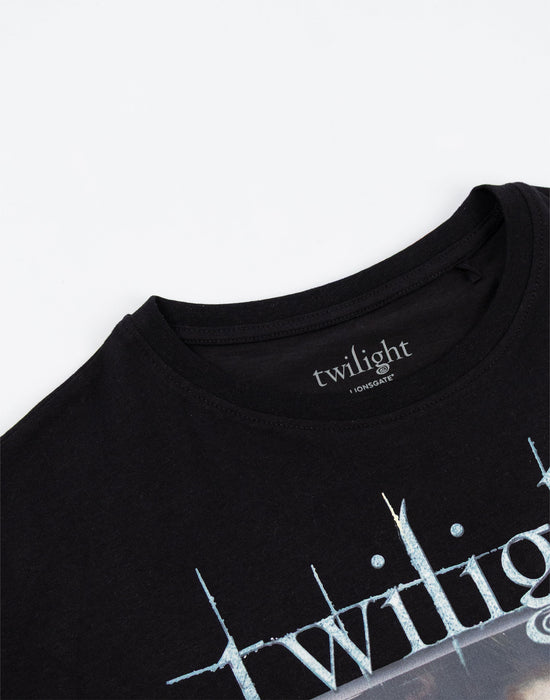Twilight Logo Womens Black Short Sleeve Long Leg Pyjama Set