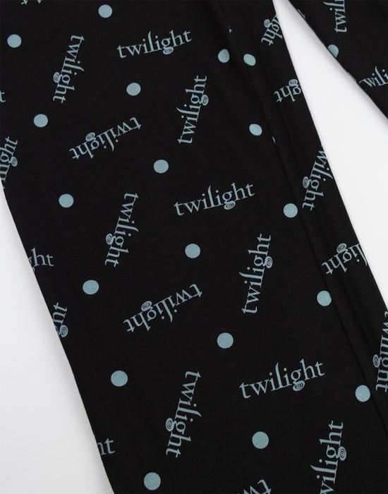 Twilight Logo Womens Black Short Sleeve Long Leg Pyjama Set