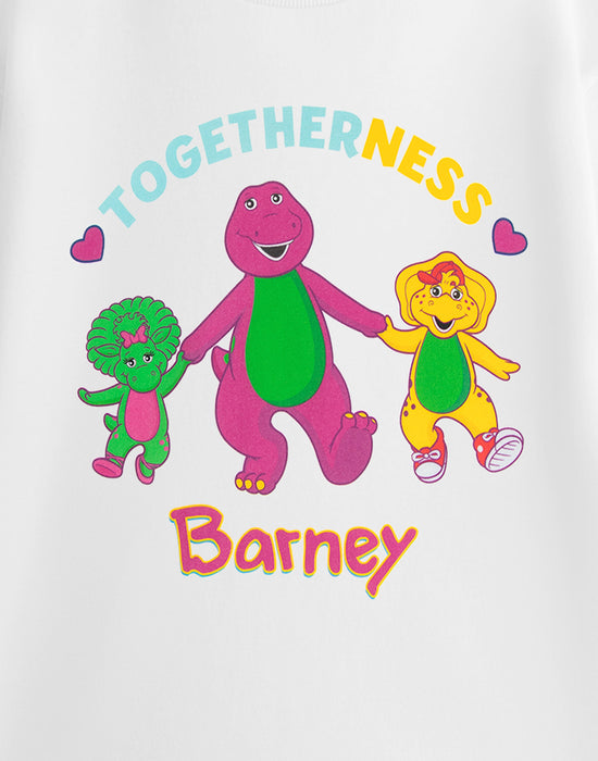 Barney Togetherness Womens White Short Sleeved T-Shirt