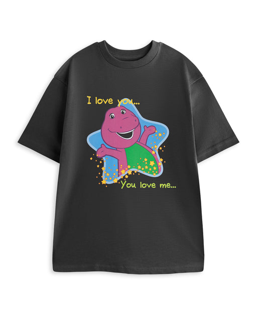 Barney I love you you love me Womens Grey Short Sleeved T-Shirt