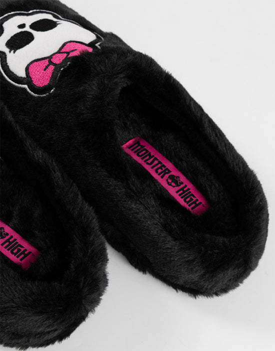 Monster High Character Womens Black Mule Slippers
