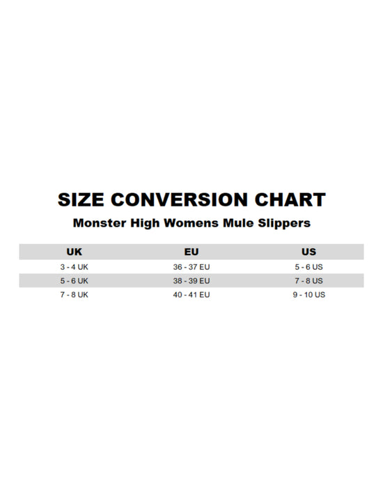 Monster High Character Womens Black Mule Slippers