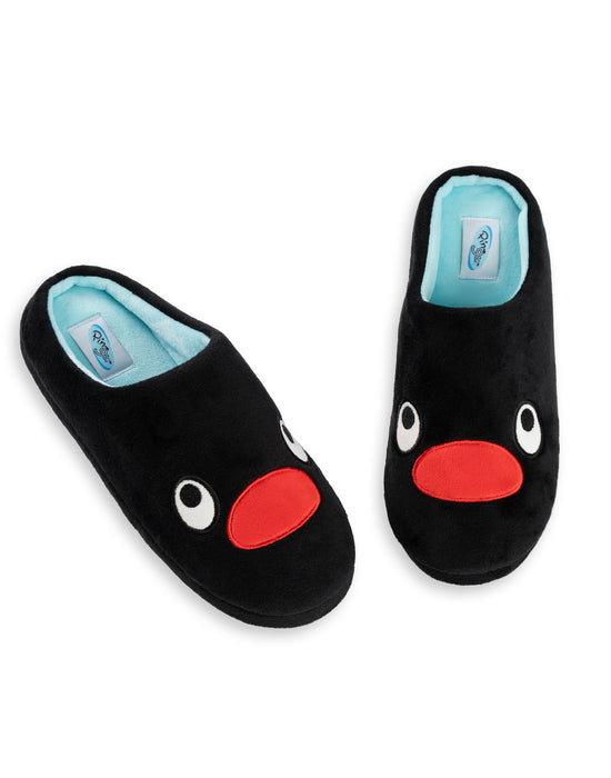 Pingu Character Womens Black Mule Slippers
