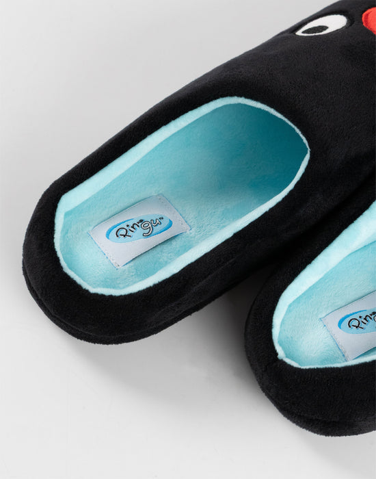 Pingu Character Womens Black Mule Slippers
