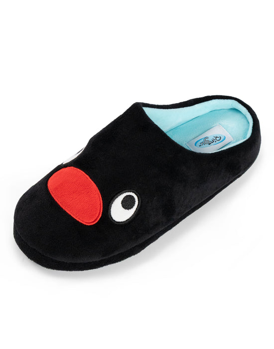 Pingu Character Womens Black Mule Slippers