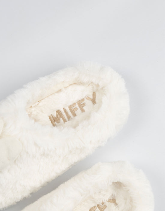 Miffy Character Face Womens Cream Mule Slippers