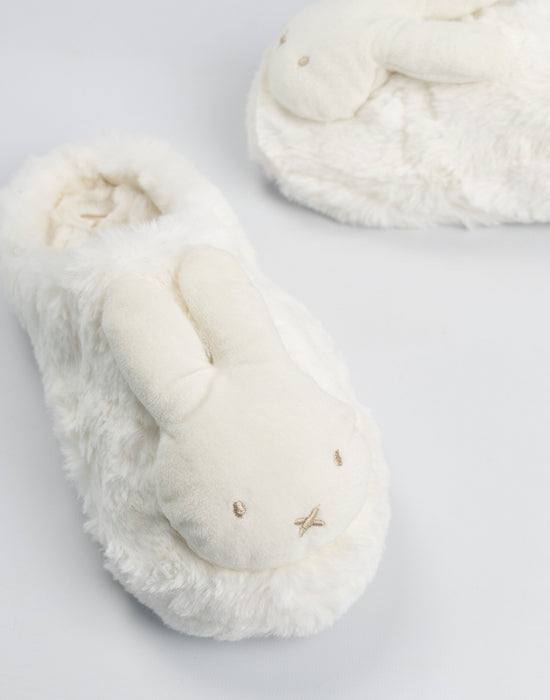 Miffy Character Face Womens Cream Mule Slippers