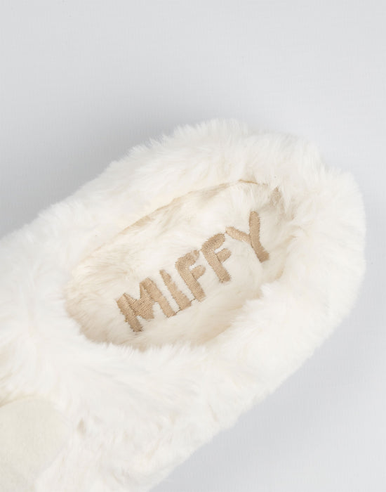 Miffy Character Face Womens Cream Mule Slippers