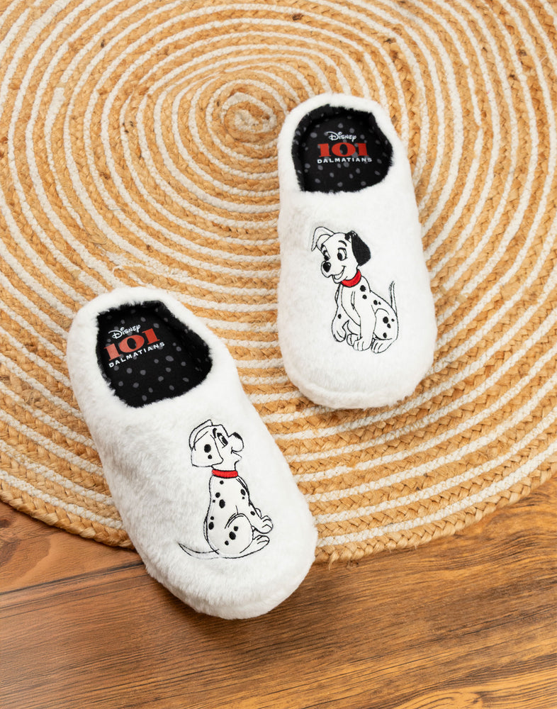 Disney 101 Dalmatians Womens White Mule Slippers