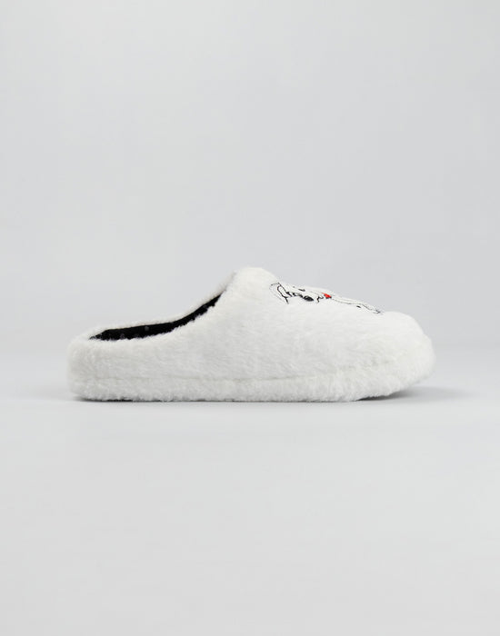 Disney 101 Dalmatians Womens White Mule Slippers