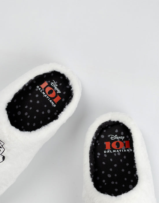 Disney 101 Dalmatians Womens White Mule Slippers