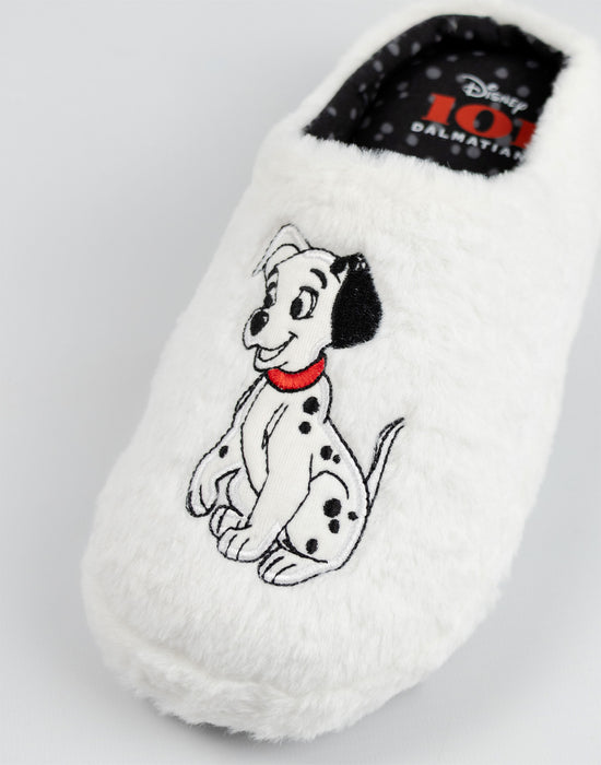 Disney 101 Dalmatians Womens White Mule Slippers