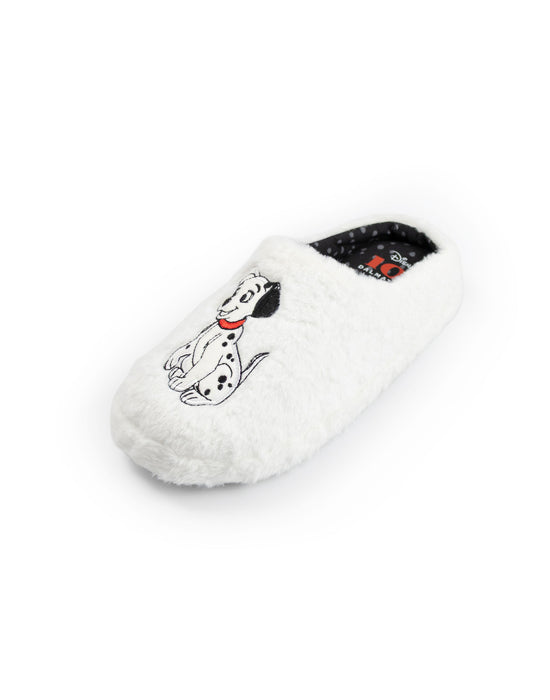 Disney 101 Dalmatians Womens White Mule Slippers