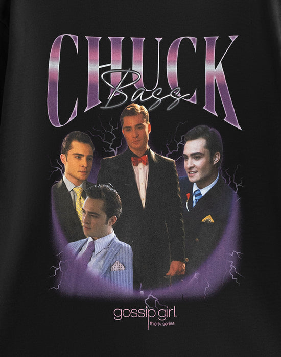 Gossip Girl Chuck Bass Womens Black Short Sleeved T-Shirt