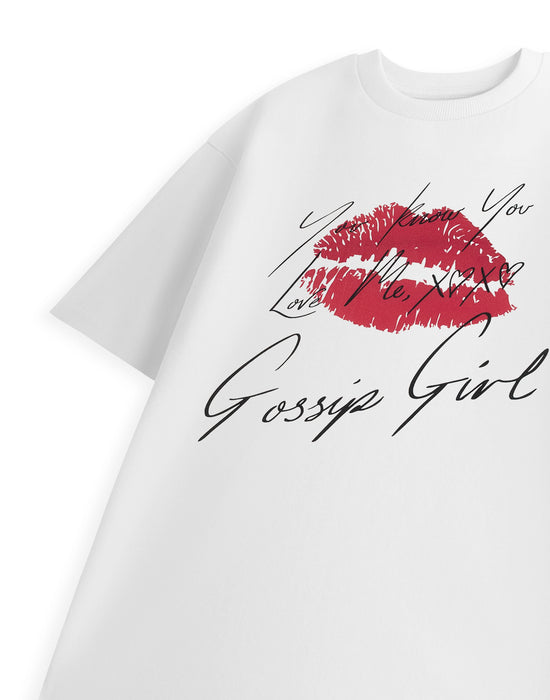 Gossip Girl You know you love me tee Womens White Short Sleeved T-Shirt