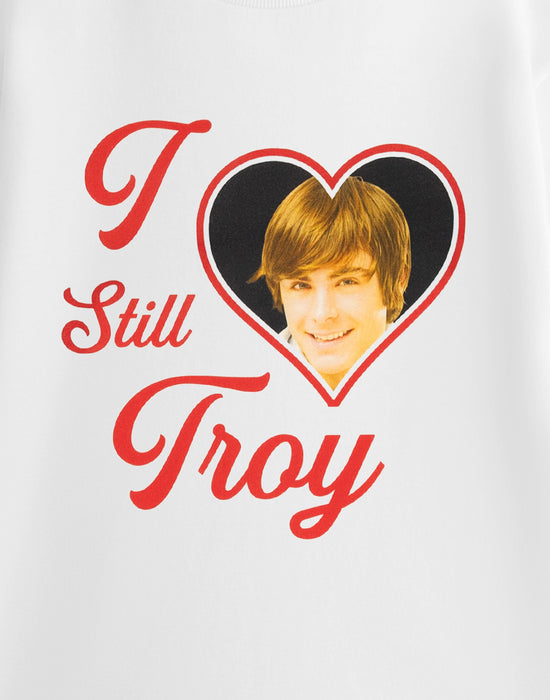 High School Musical I Love Troy Womens White Short Sleeved T-Shirt