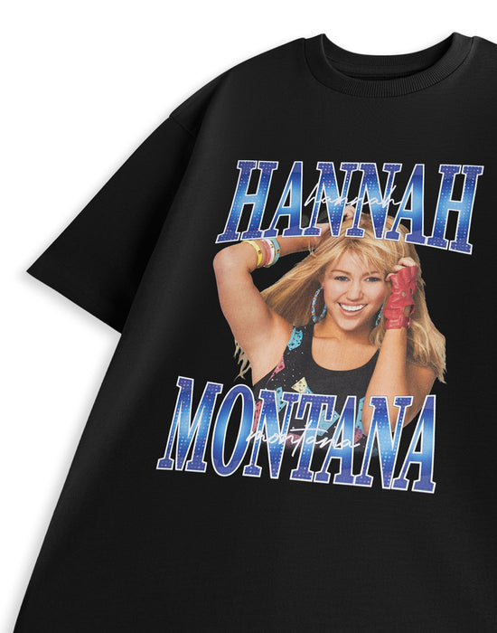 Disney Homage Hannah Montana Womens Black Short Sleeved T-Shirt