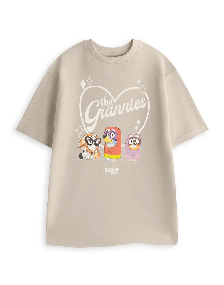 Bluey Grannies Womens Beige Short Sleeved T-Shirt