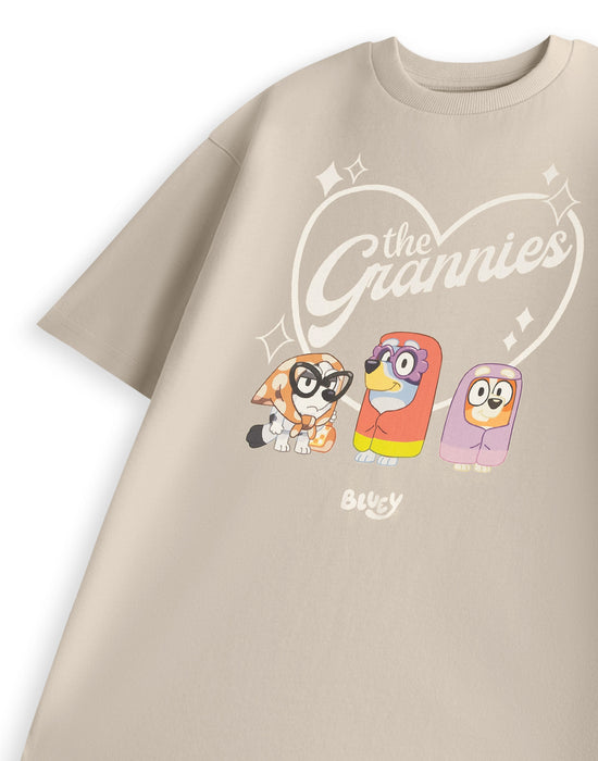 Bluey Grannies Womens Beige Short Sleeved T-Shirt