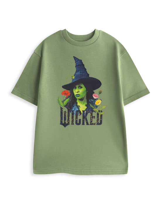 Wicked Elphaba Poppies Unisex Green Short Sleeved T-Shirt