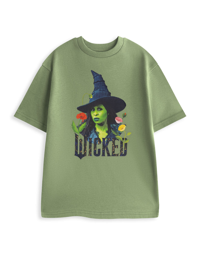 Wicked Elphaba Poppies Unisex Green Short Sleeved T-Shirt