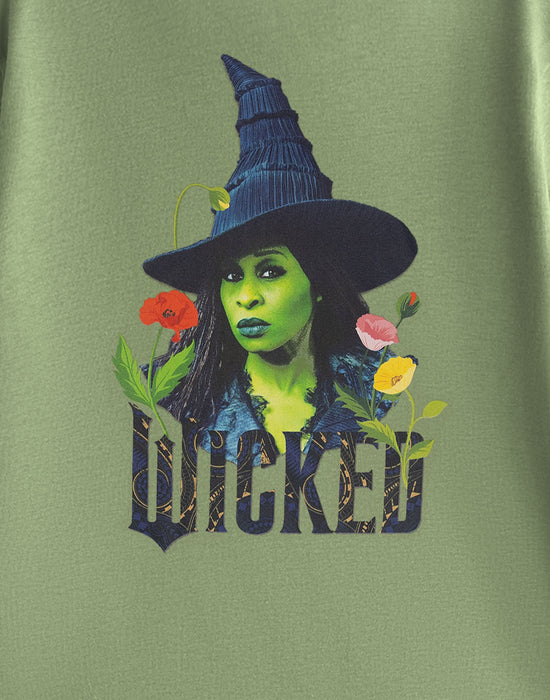 Wicked Elphaba Poppies Unisex Green Short Sleeved T-Shirt