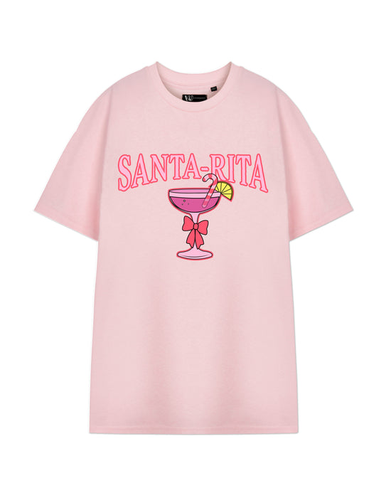 Santa-Rita Unisex Pink Short Sleeved T-Shirt