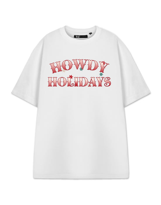 Howdy Holidays Unisex White Short Sleeved T-Shirt